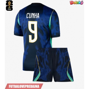 Lacne Dětský Futbalové dres Brazília Matheus Cunha #9 MS 2026 Krátky Rukáv - Preč (+ trenírky)
